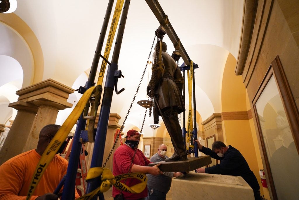 Virginia's statue of Robert E. Lee in the U.S. Capitol. Photo: Jack Mayer, Office of Governor Northam.