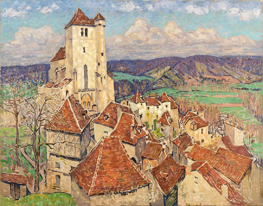 Jacques Martin-Ferrières,<em>Saint Cirq Lapopie vu de la route d haut</em> (1925–30). Courtesy of Galerie Alexis Pentcheff, Marseilles, and Galerie Maket, Paris. 
