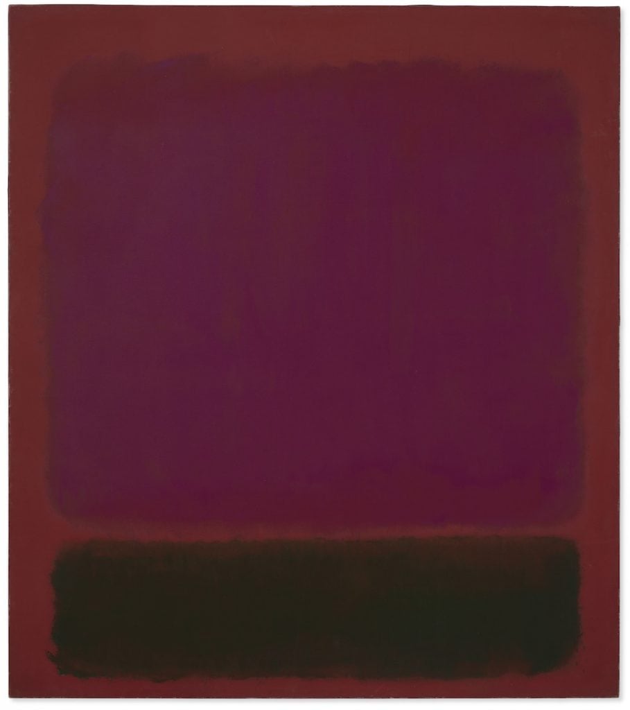 Mark Rothko, Untitled> (1967). Image courtesy Christie's.