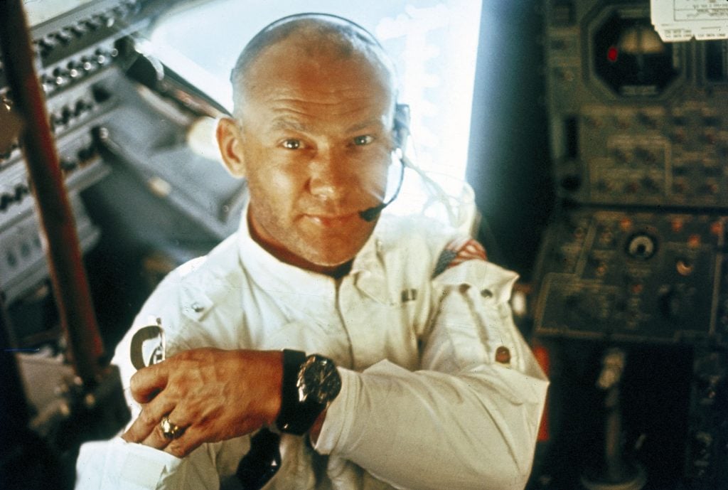 Buzz Aldrin was the Lunar Module pilot on the Apollo 11 mission. (Photo by SSPL/Getty Images)
