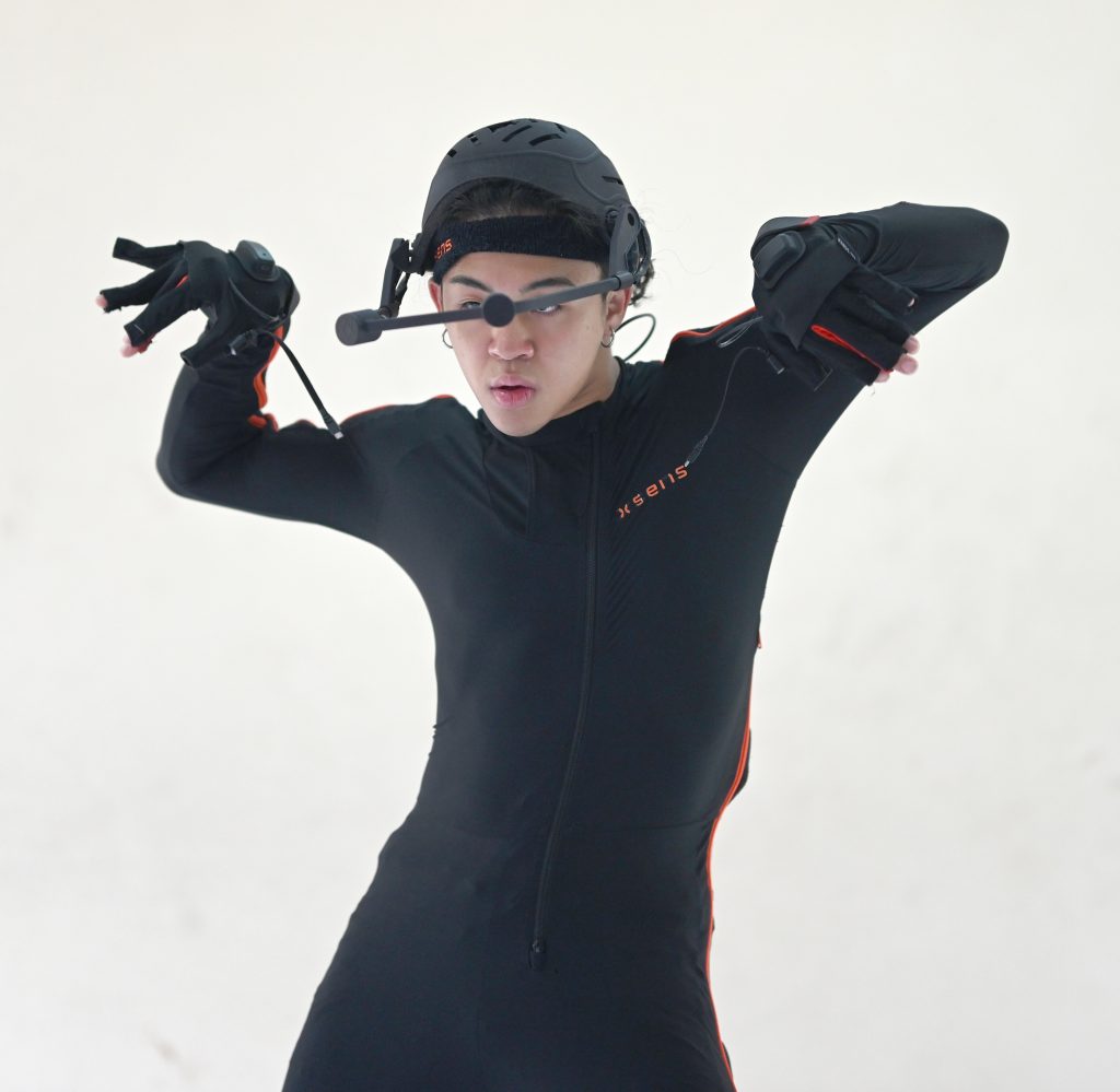 A dancer working on Lu Yang's new work, Human Machine Reverse Motion Capture Project.