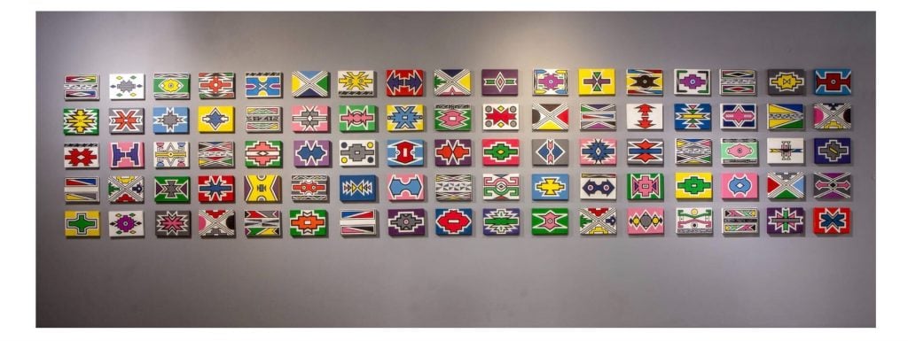 Installation view of Dr. Esther Mahlangu, <I>85 Gestures</i> (2020). Courtesy of the artist and The Melrose Gallery.