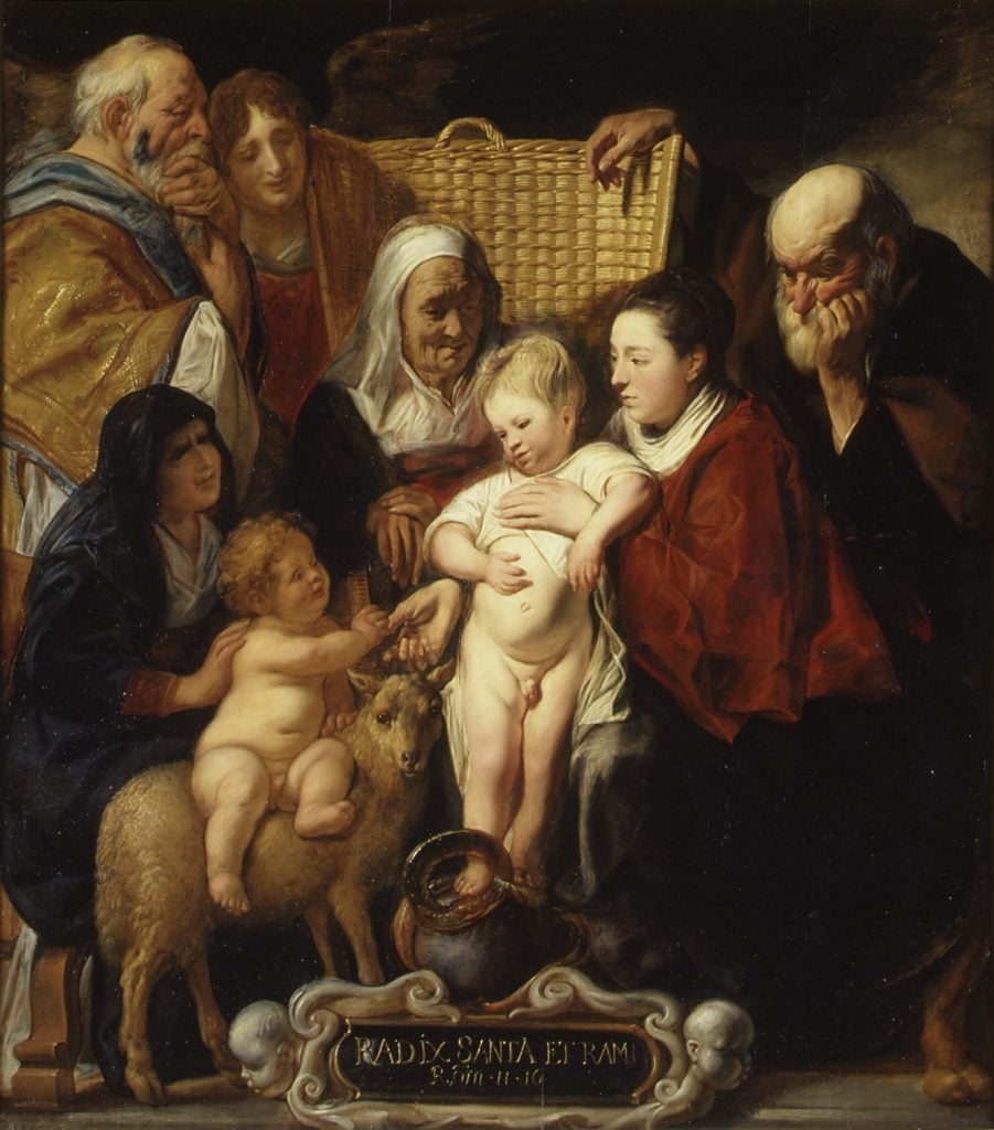 A version of Jacob Jordaens, The Holy Family in the Metropolitan Museum of Art. Image courtesy Musées royaux des Beaux-Arts de Belgique.