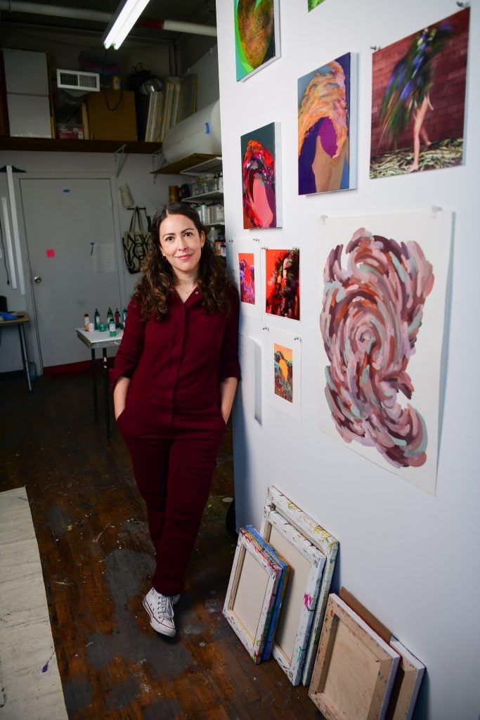 Artist Mariana Garibay Raeke in her studio. Photo: Max Flatow Photography.