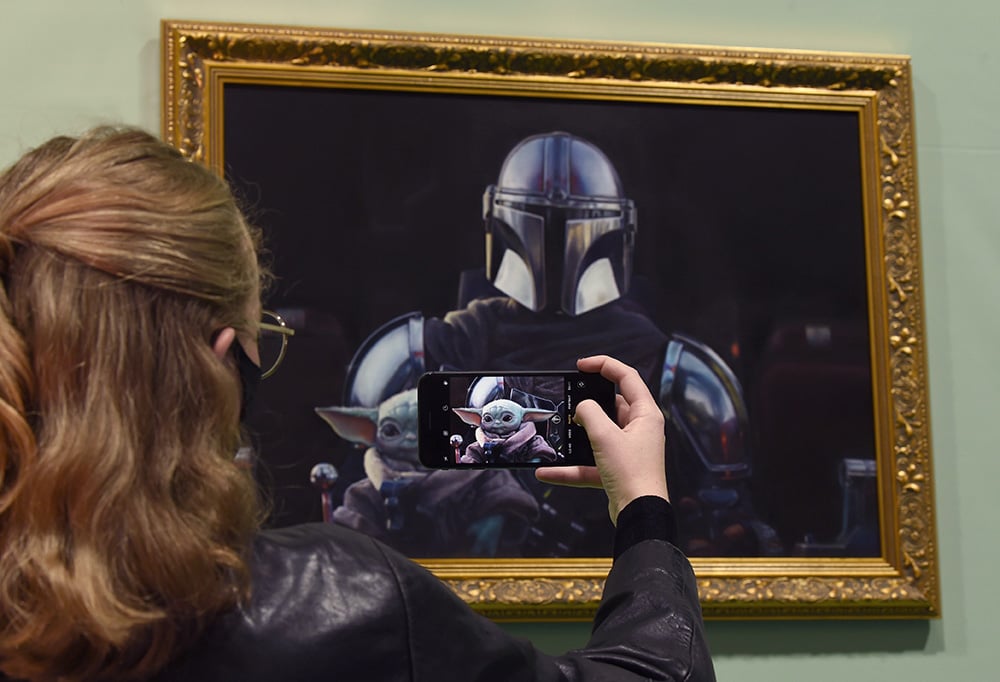 A view of Disney+'s commissioned portrait of the Mandalorian. Photo: NPG
