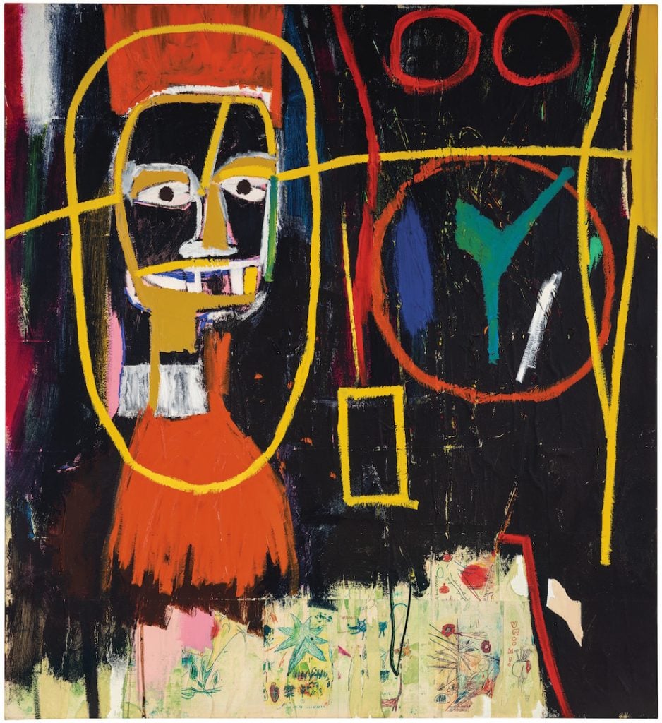 Jean-Michel Basquiat, Ancient Scientist (1984). Image courtesy Phillips and Poly Auction.