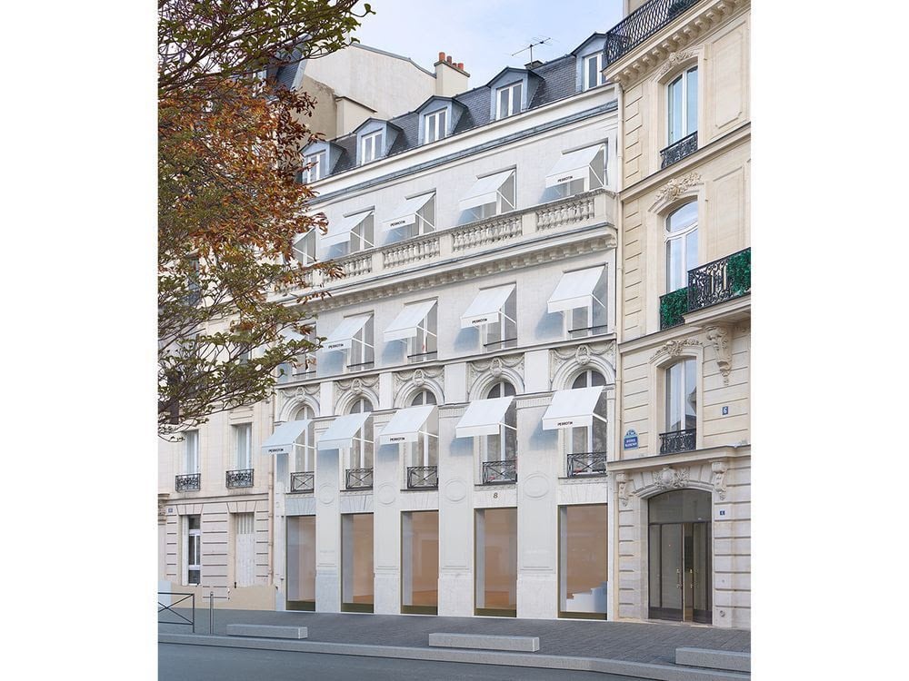 The new Perrotin gallery in a five-storey townhouse at 8 Avenue Matignon in Paris.