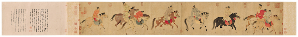 Ren Renfa, <i>Five Inebriated Princes Riding Home</i> (late 13th/early 14th century). Image courtesy Sotheby's.