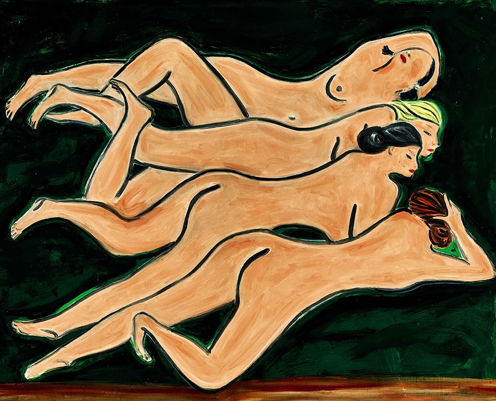 Sanyu <i>Quatre nus</i> (1950s). Image courtesy Sotheby's.