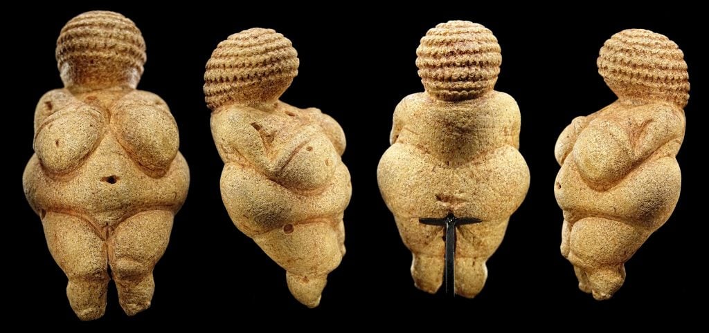 The Venus of Willendorf, from the collection of the Naturhistorisches Museum in Vienna, Austria. Photo by Bjørn Christian Tørrissen, Creative Commons Attribution-Share Alike 4.0 International license.