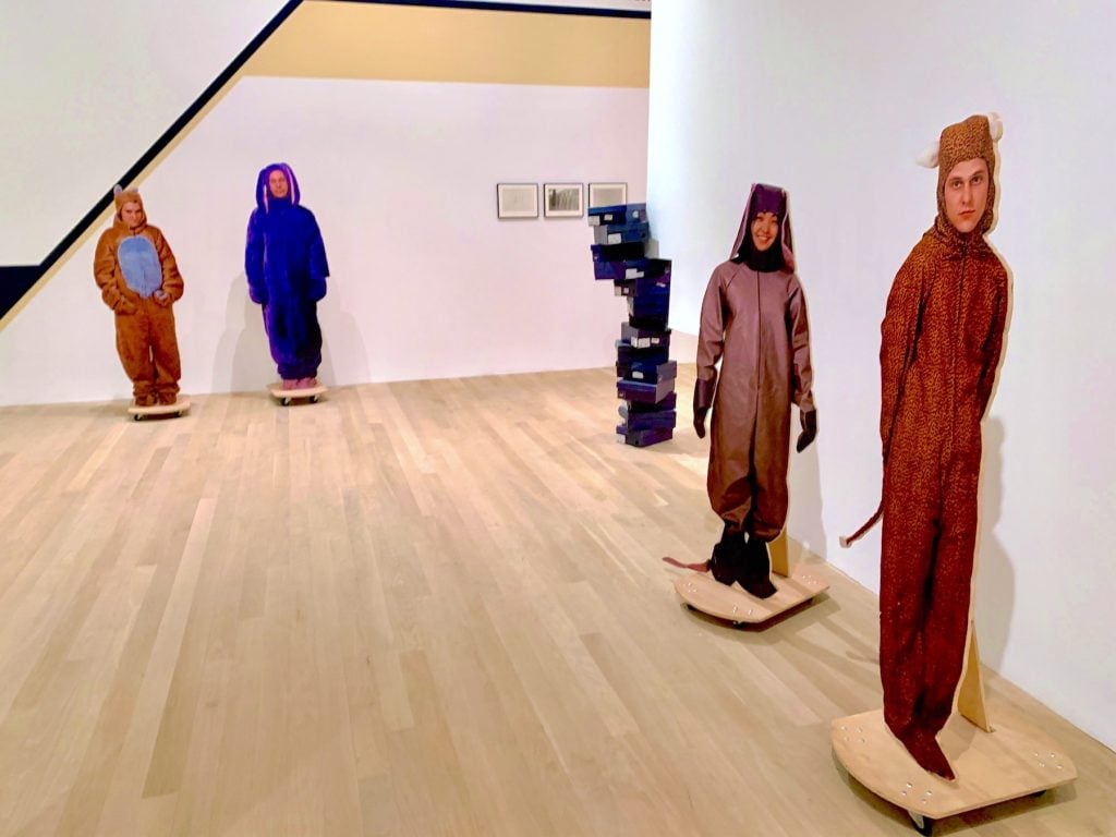 Installation view of "Animal Costume Cutouts" (1993) in "ART CLUB2000: Selected Works 1992-1999 at Artists Space. (Photo by Ben Davis.)