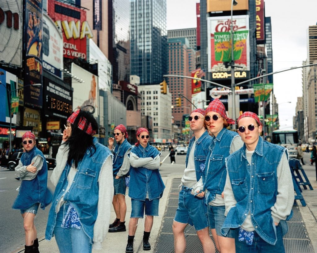 ART CLUB2000, Untitled (Times Square/Gap Grunge 1) (1992-93). Image courtesy Artists Space.