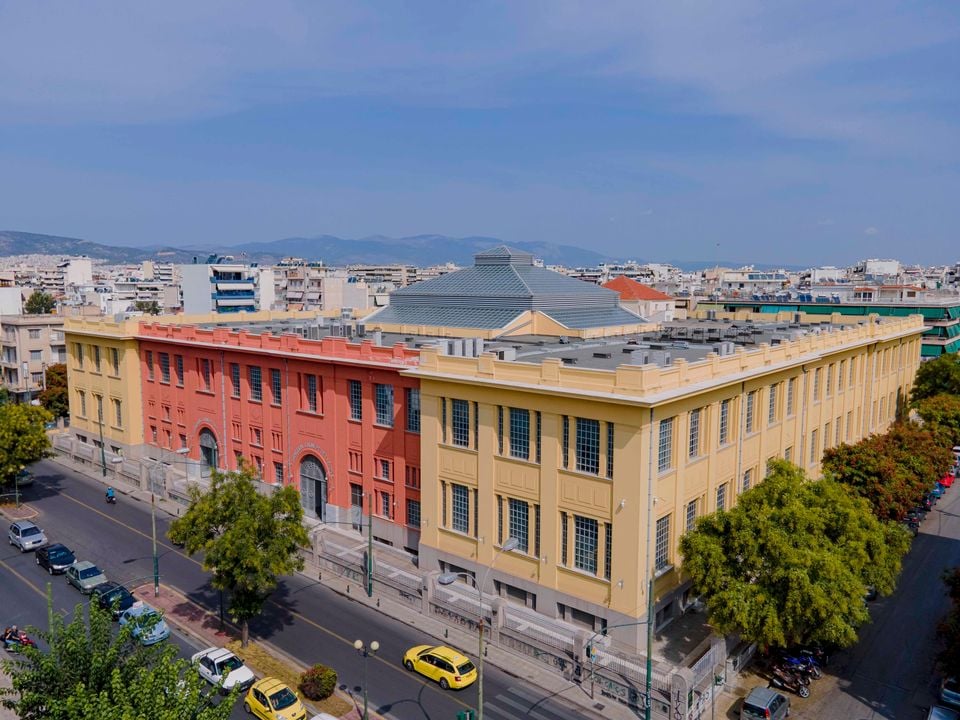 The Lenorman Street Tobacco Factory, Athens. Half of the building is home to the library of Hellenic Parliament. The other half is being renovated by the art foundation Neon and will house a cultural center. Photo ©Giorgos Charisis; courtesy of the Hellenic Parliament and Neon.