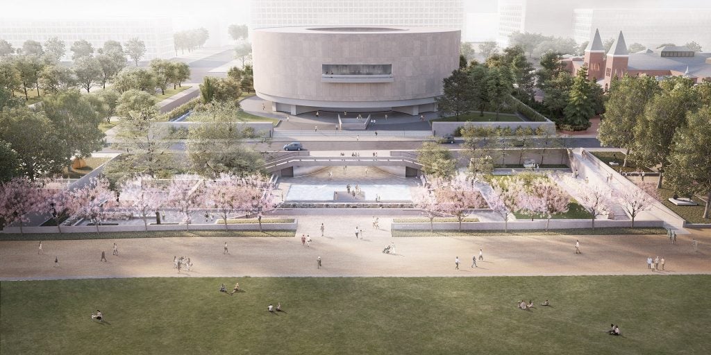 A rendering of Hiroshi Sugimoto's design for the Hirshhorn garden. Courtesy of the Hirshhorn Museum and Sculpture Garden.