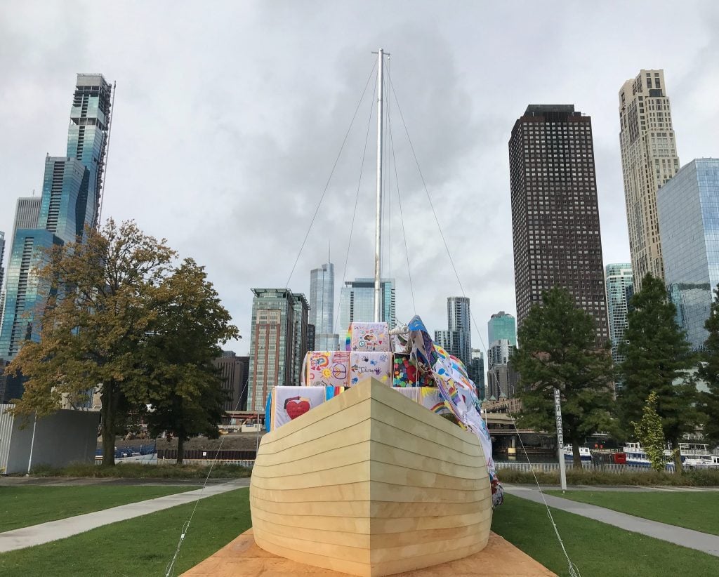 Ilya and Emilia Kabakov’s "The Ship of Tolerance" at EXPO Chicago 2019. Courtesy of EXPO Chicago.
