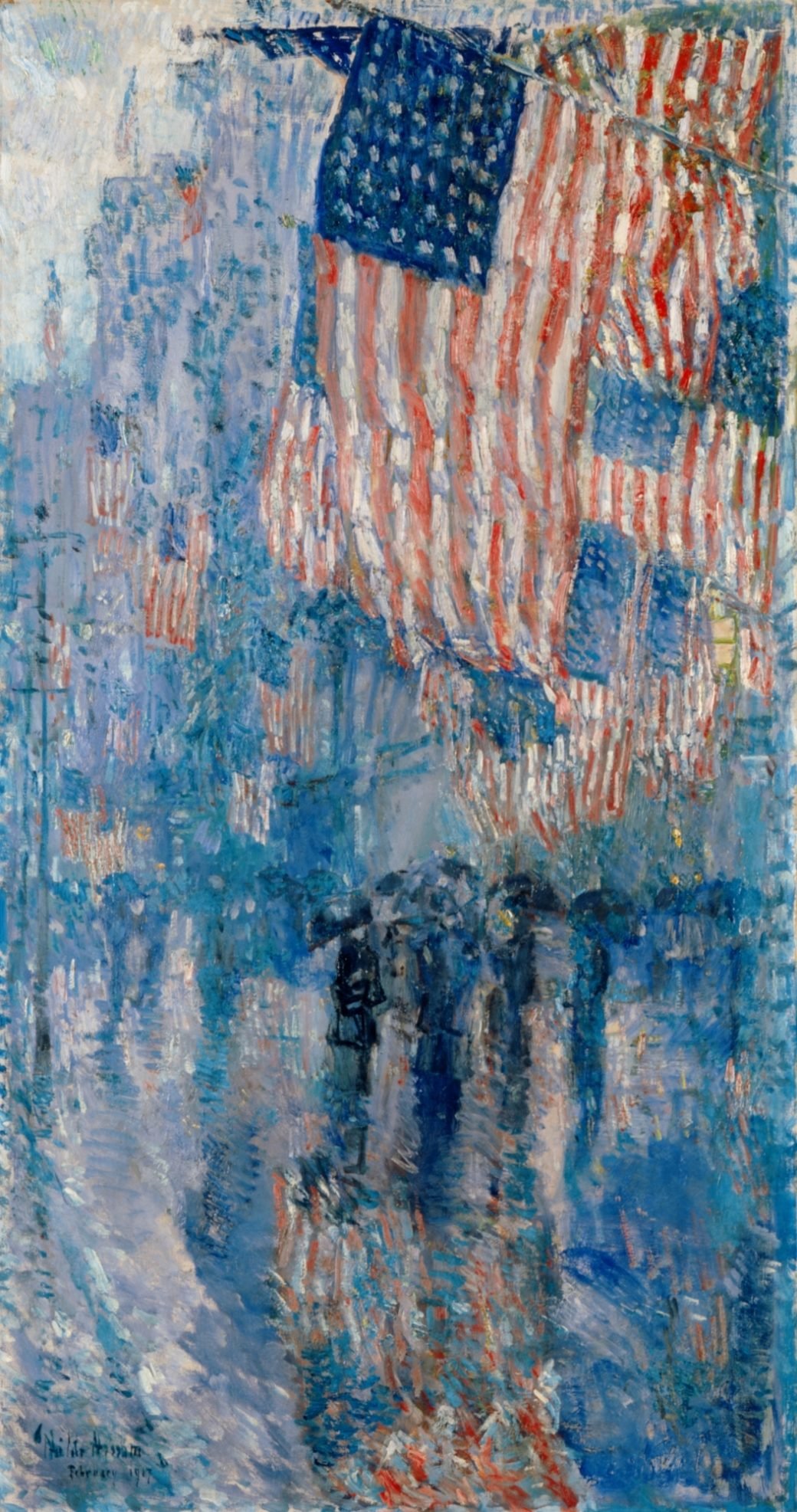 Childe Hassam, <em>Avenue in the Rain</em> (1917). Courtesy of the White House. 