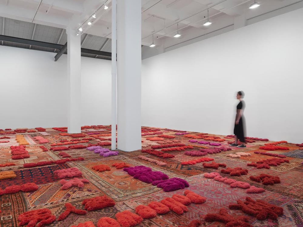 Installation view of "Lin Tianmiao: Protruding Patterns" at Galerie Lelong, New York, in 2017. Image courtesy Galerie Lelong. 
