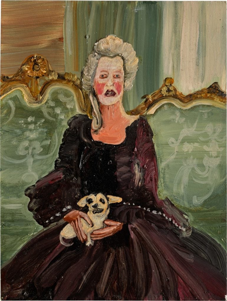 Genieve Figgis, Untitled (Lady with a Dog) (2013). Courtesy Susan Barrett.