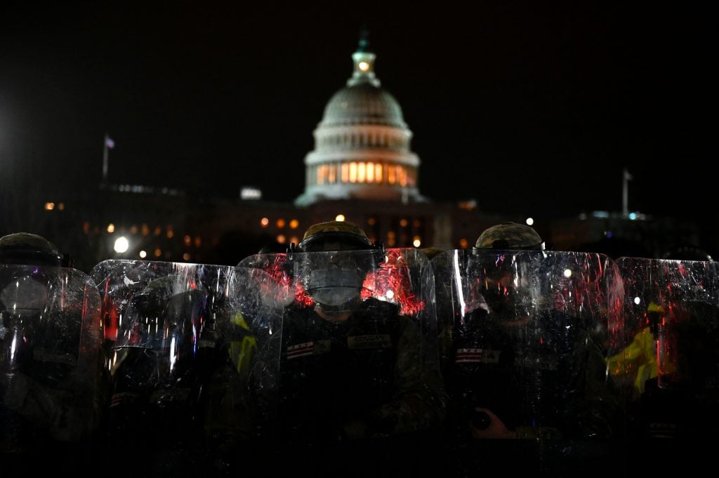 Members of the DC National Guard. Photo by Andrew Caballero-Reynolds/AFP via Getty Images.