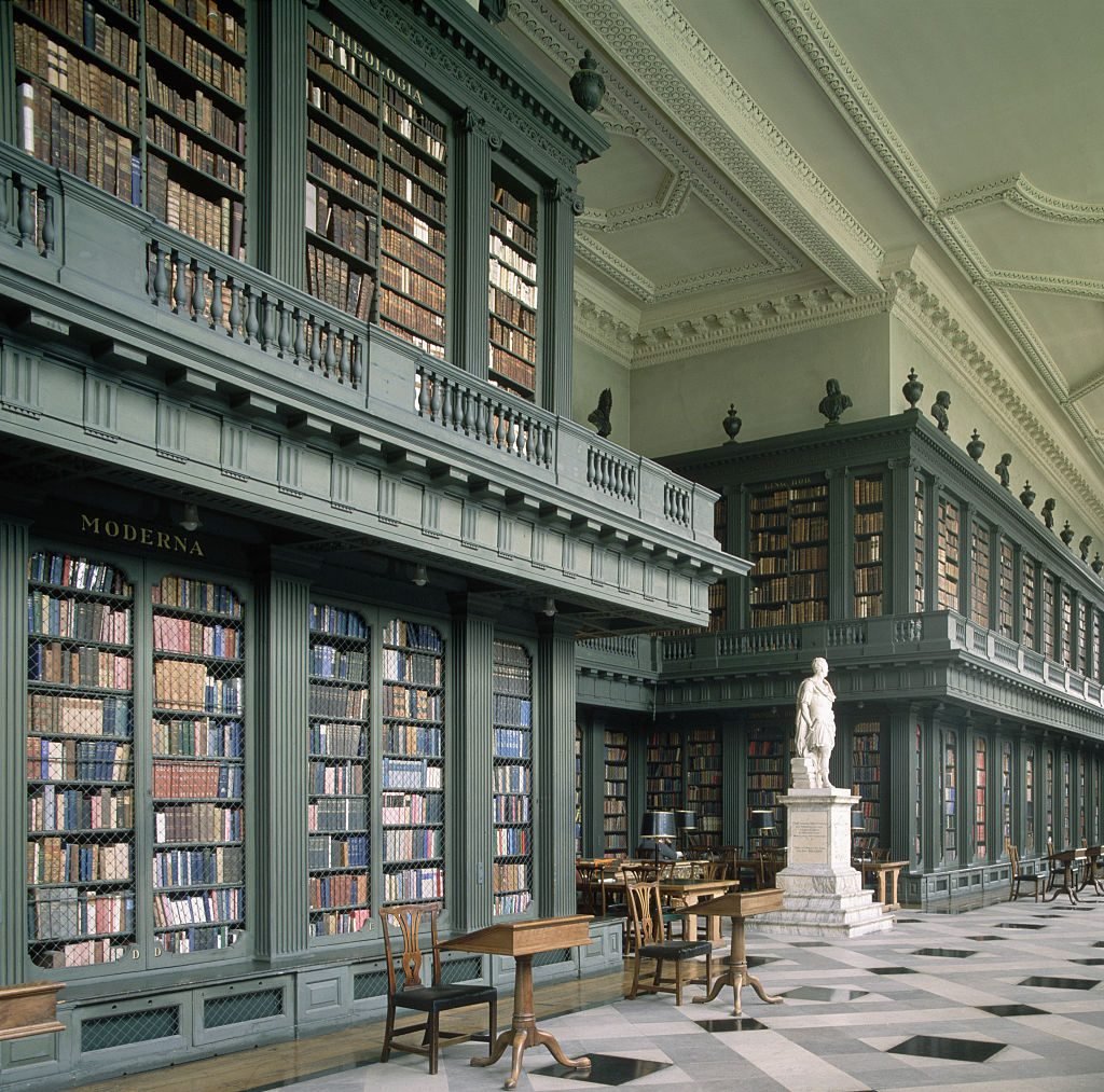 Codrington Library in All Souls' College, Oxford, which includes a statue of the former slaver. Photo: Angelo Hornak/Corbis via Getty Images.