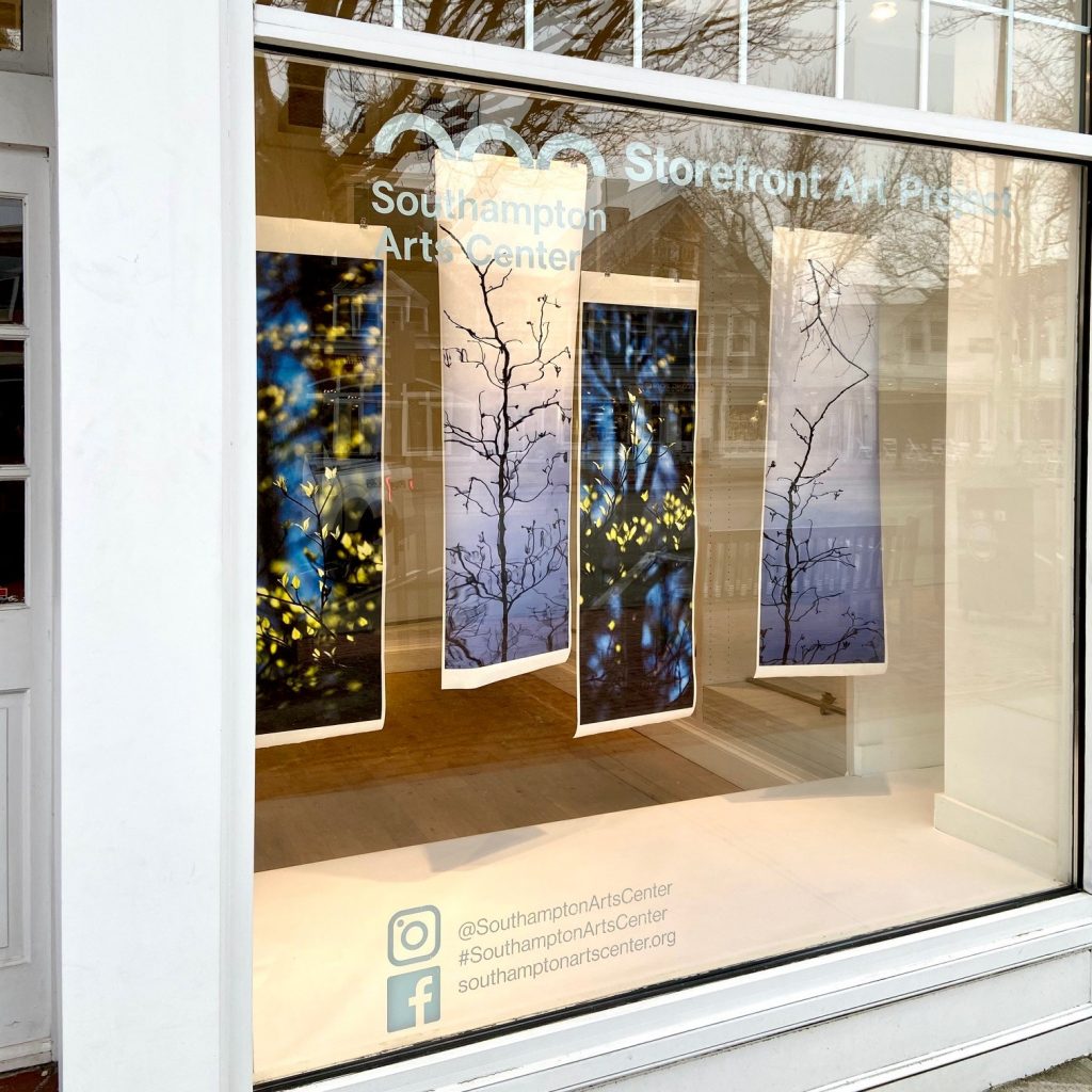 An installation by Kerry Sharkey Miller in the window of what used to be a J. Crew. Courtesy of the Southampton Art Center.