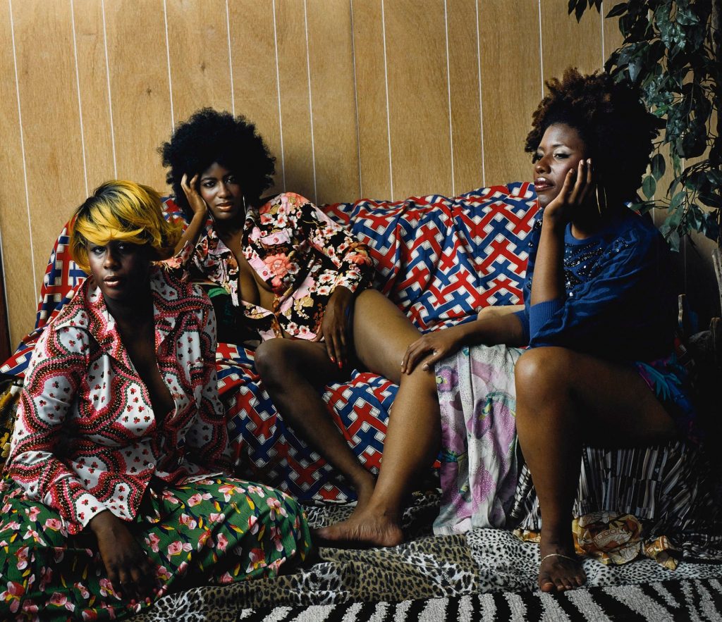 Mickalene Thomas, Les Trois Femmes Noires. Courtesy of Bill Hodges Gallery