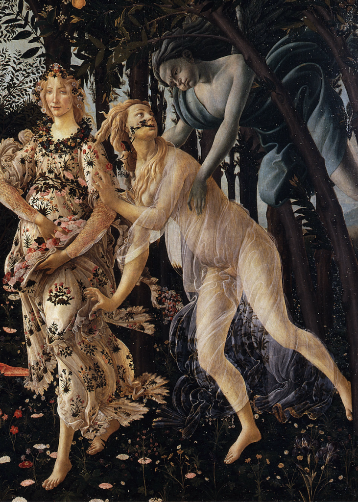 Detail of Primavera by Sandro Botticelli.