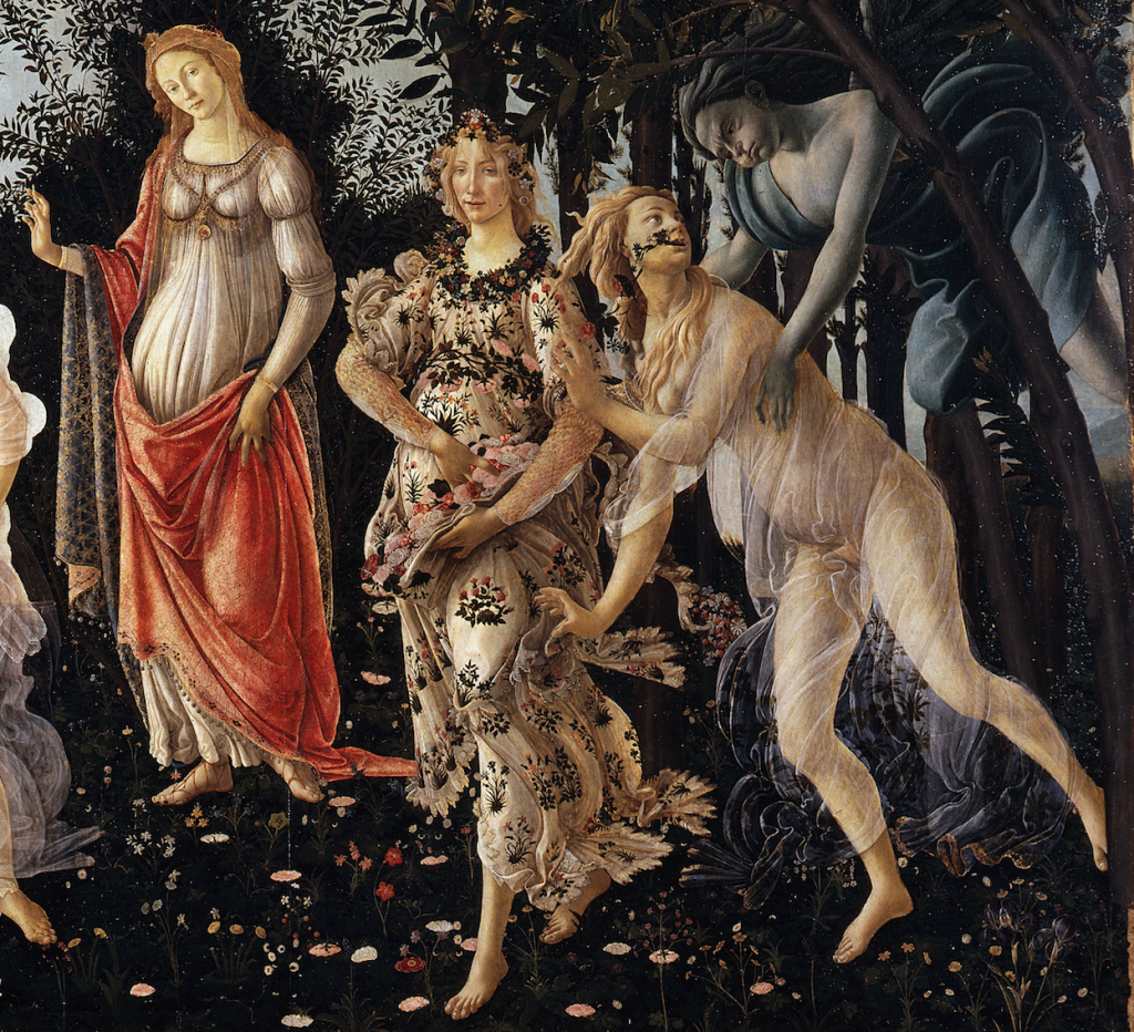 Detail of <i>Primavera</i> by Sandro Botticelli.