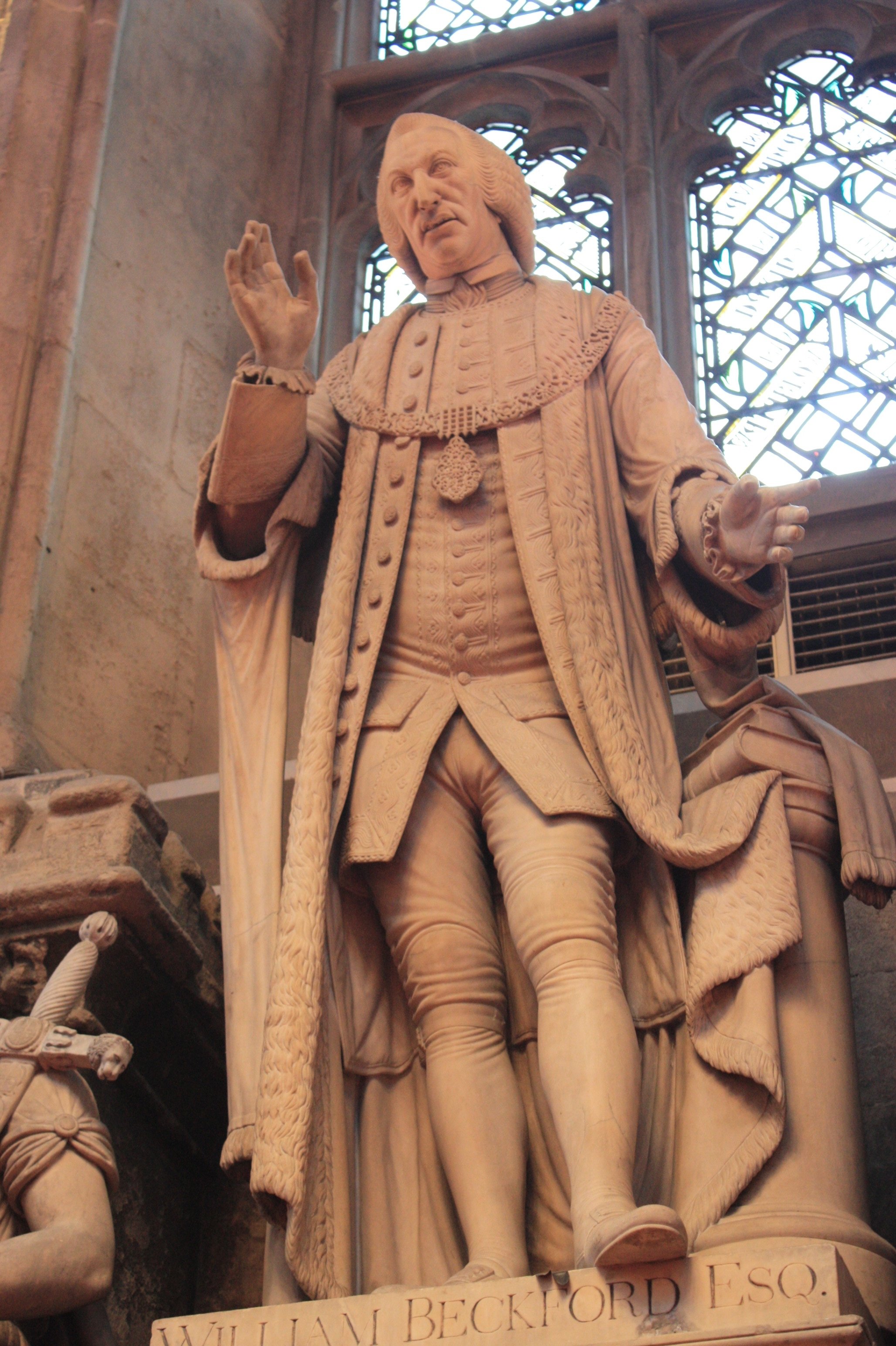 Statue of William Beckford in Guildhall. Photo by Stephen C. Dickson, Creative Commons Attribution-Share Alike 4.0 International license.