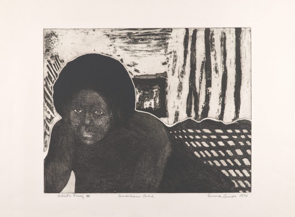 Emma Amos, <em>American Girl</em> (1974). Courtesy of the Philadelphia Museum of Art, purchased with the Lola Downin Peck Fund, 2018.