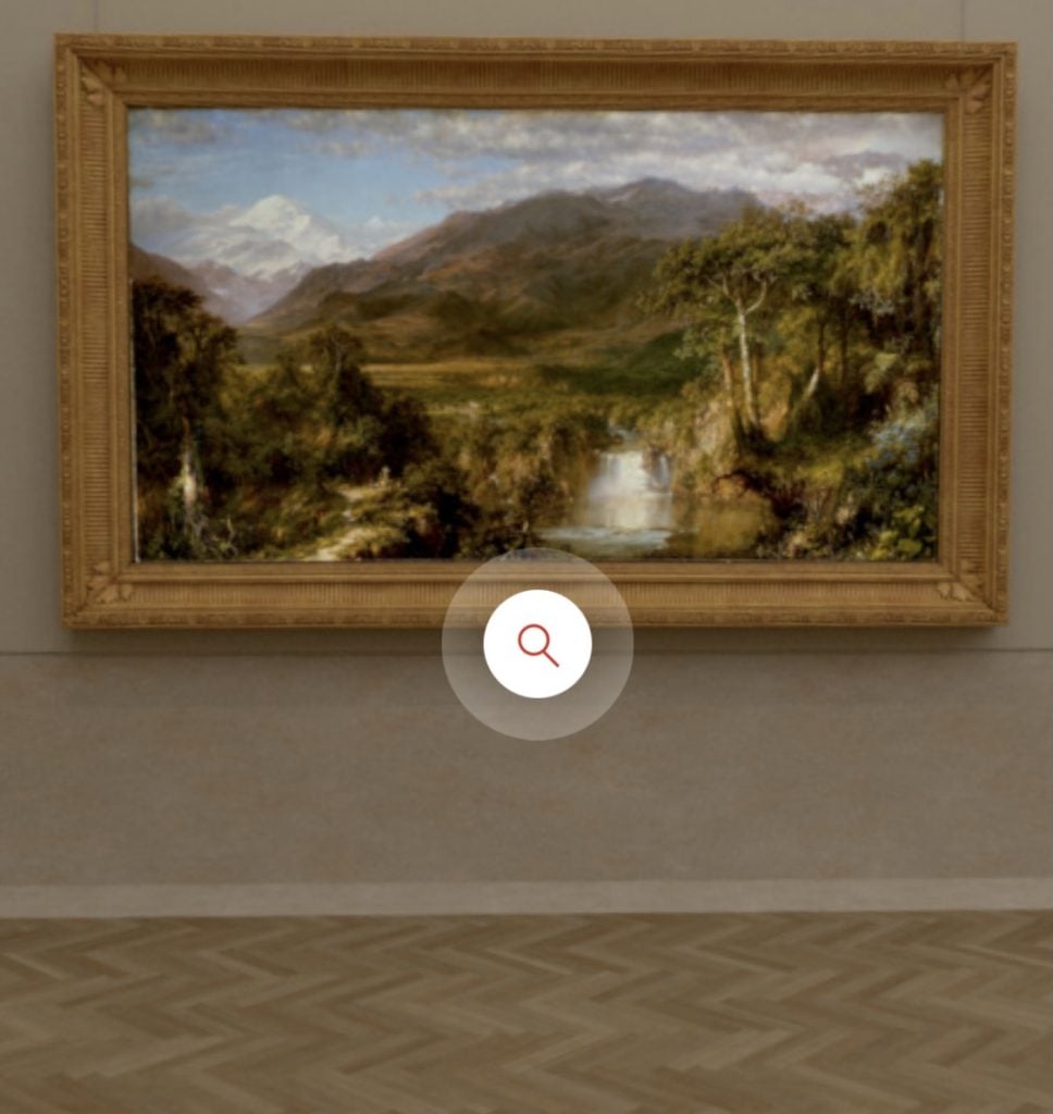 Screenshot of Thomas Church's <em>Heart of the Andes</em> in "Met Unframed."