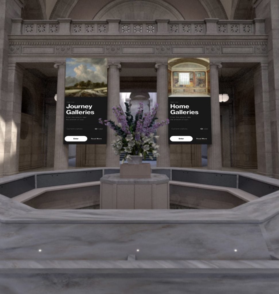 Screenshot of the Metropolitan Museum's simulated Great Hall in "The Met Unframed."
