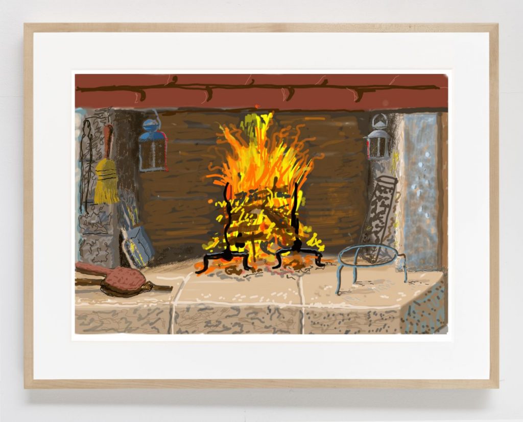 David Hockney, Fire (2020). Courtesy of Gray New York.