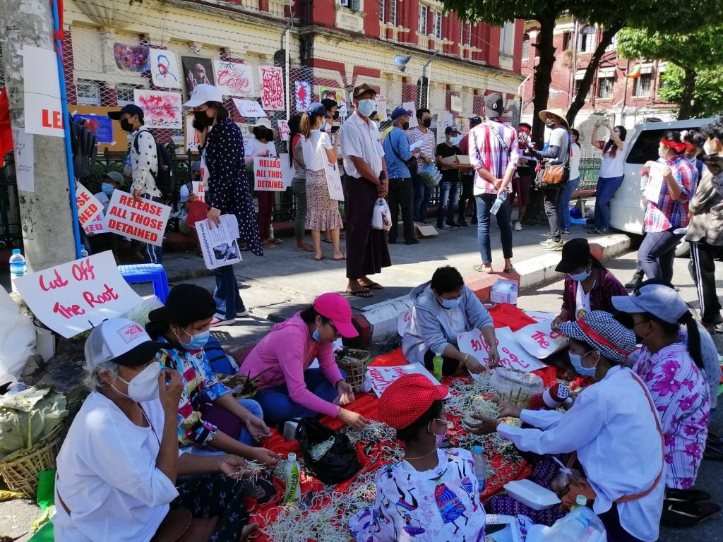 The Artists Street Civil Disobedience Movement art-making event organized by the Association of Myanmar Contemporary Art. Photo courtesy of the Association of Myanmar Contemporary Art. 