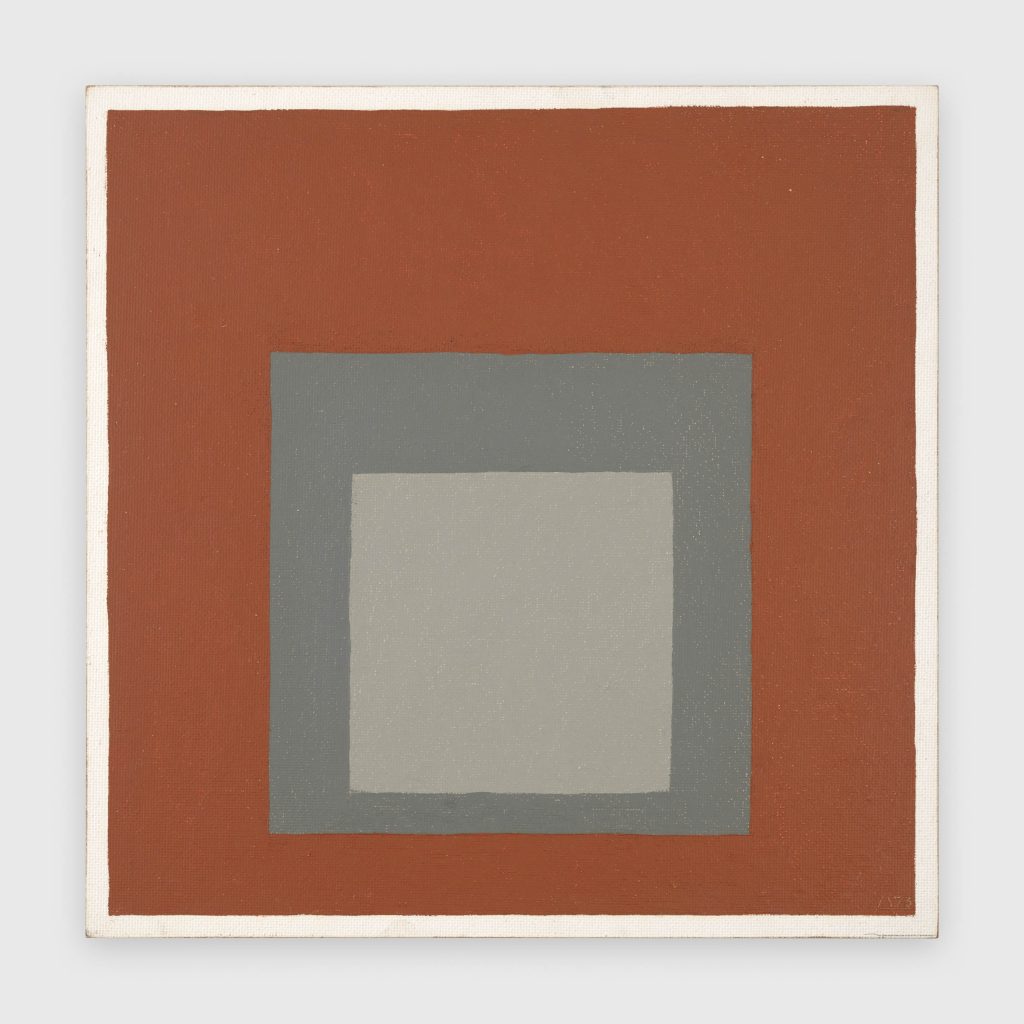 Josef Albers, Study to Homage to the Square (1973). © The Josef and Anni Albers Foundation / Artists Rights Society (ARS), New York. Courtesy The Josef and Anni Albers Foundation and David Zwirner.