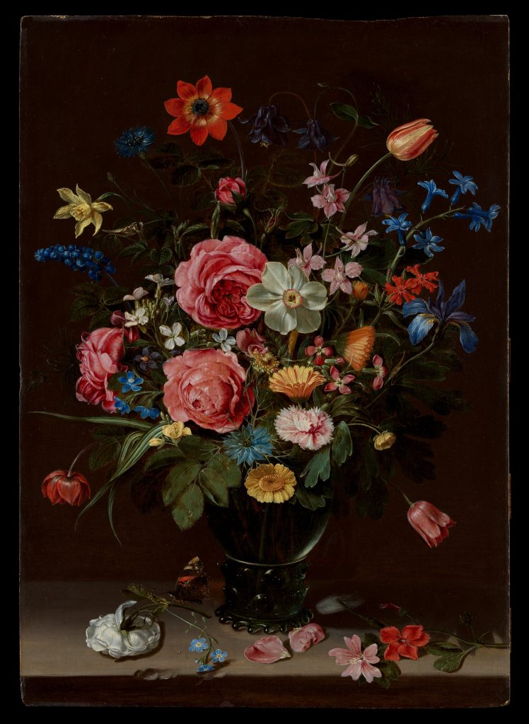 Clara Peeters, <em>A Bouquet of Flowers</em> (c. 1612). Courtesy of the Metropolitan Museum of Art, purchase, Lila Acheson Wallace, Howard S. and Nancy Marks, Friends of European Paintings, and Mr. and Mrs. J. Tomilson Hill Gifts, Gift of Humanities Fund Inc., by exchange, Henry and Lucy Moses Fund Inc. Gift, and funds from various donors.