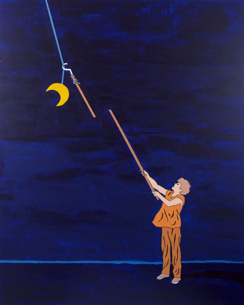 Linjie Deng,<i>Moon Catcher</i> (2020). Image courtesy the artist and Carlton Fine Arts.