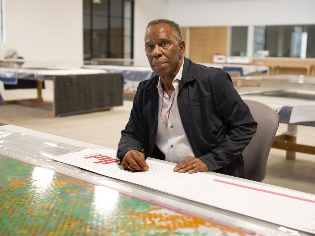 Charles Gaines in his Los Angeles studio, 2020. © Charles Gaines. Courtesy the artist and Hauser & Wirth. Photo: Fredrik Nilsen.
