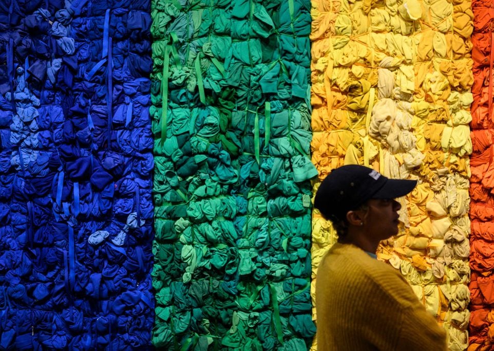 A work by Shinique Smith at the Baltimore Museum of Art on January 15, 2020. Photo by Eric Baradat/AFP via Getty Images.