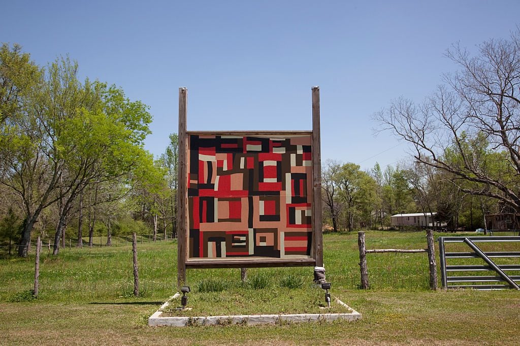 A quilt on display in Gee's Bend, Alabama. Photo by Carol M. Highsmith/Buyenlarge/Getty Images.