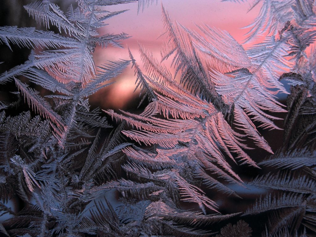 Some of Len Burgess's ice crystal photography. Photo courtesy of Len Burgess.