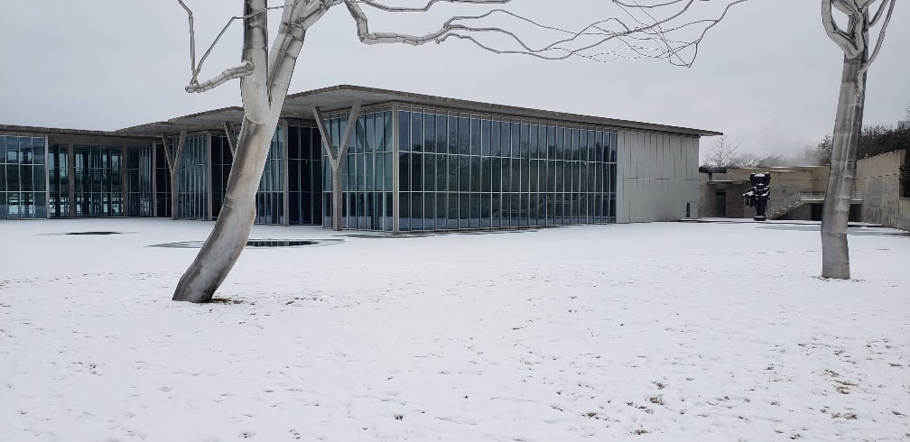 The Modern Art Museum of Fort Worth, under a blanket of snow this week. Courtesy of the museum.