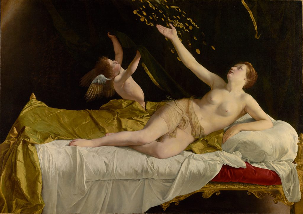 Orazio Gentileschi, Danaë and the Shower of Gold (1563–1639). Collection of the J. Paul Getty Museum.