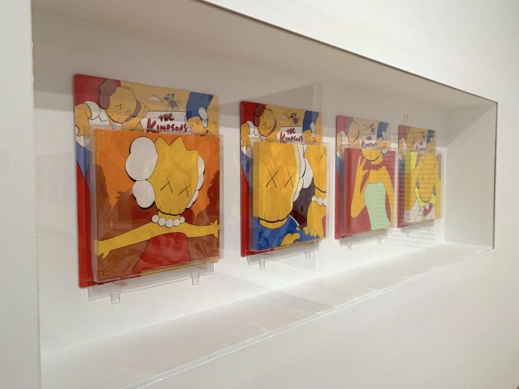 KAWS, <em>Untitled (Kimpsons)</em> from the "Package Painting Series" (2001). (Photo by Ben Davis)