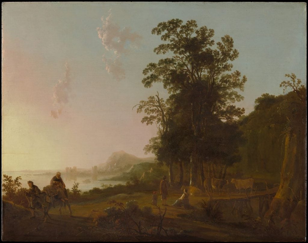 Aelbert Cuyp, Landscape with the Flight into Egypt (circa 1650). Collection of the Metropolitan Museum of Art. 