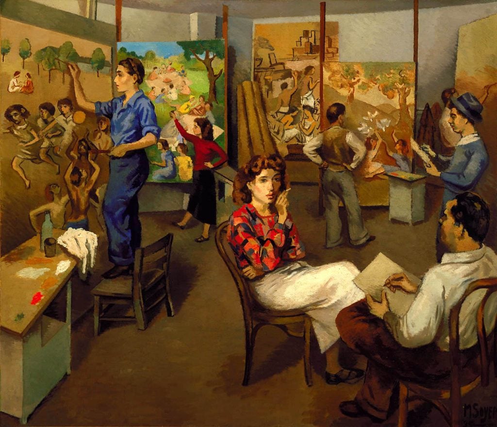 Moses Soyer, Artists on WPA (1935). (Image courtesy Smithsonian American Art Museum)