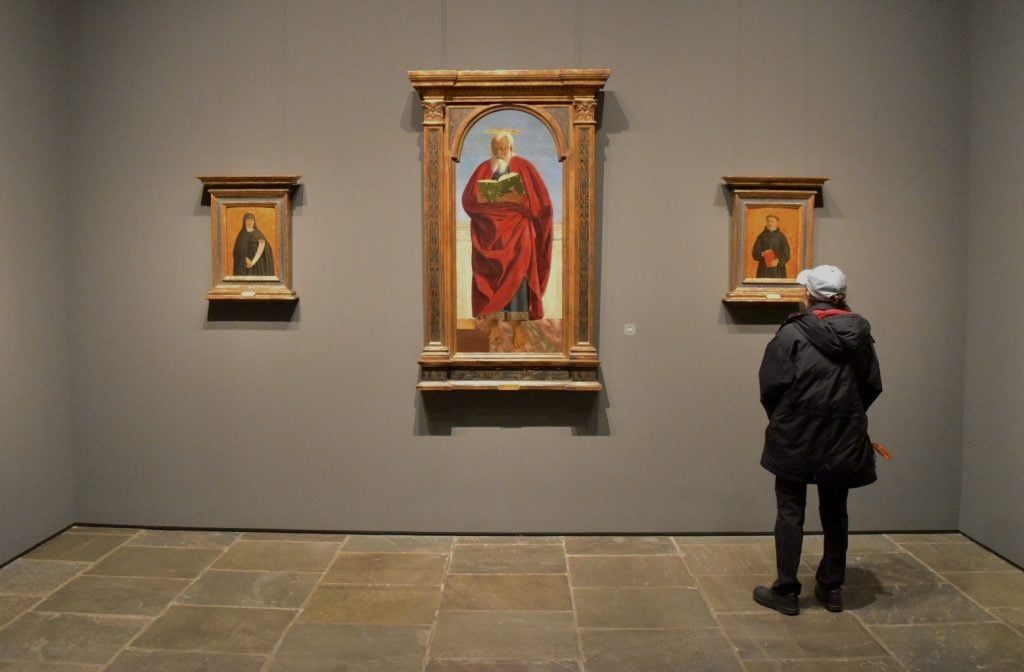 Installation view of the Early Italian Religious Painting Gallery at the Frick Madison. (Photo by Ben Davis)