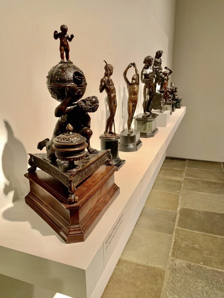 Display of bronzes at the Frick Madison. (Photo by Ben Davis)