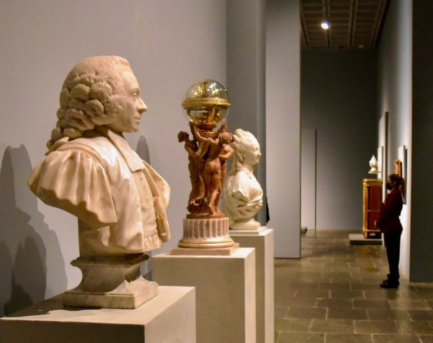 The French Sculpture Gallery at the Frick Madison. (Photo by Ben Davis)