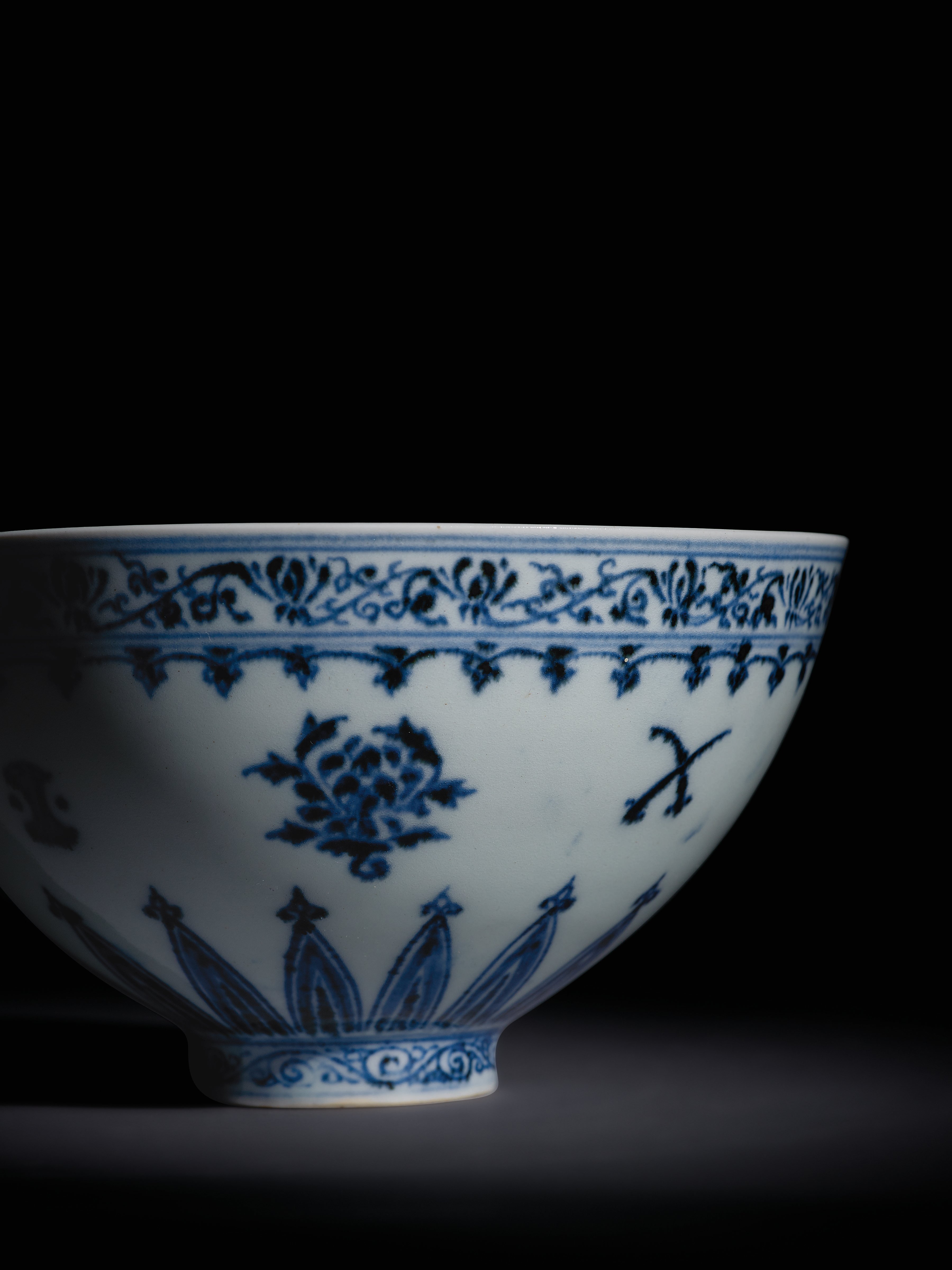 Blue and white "floral" bowl, Ming Dynasty, Yongle Period. Image courtesy of Sotheby's.